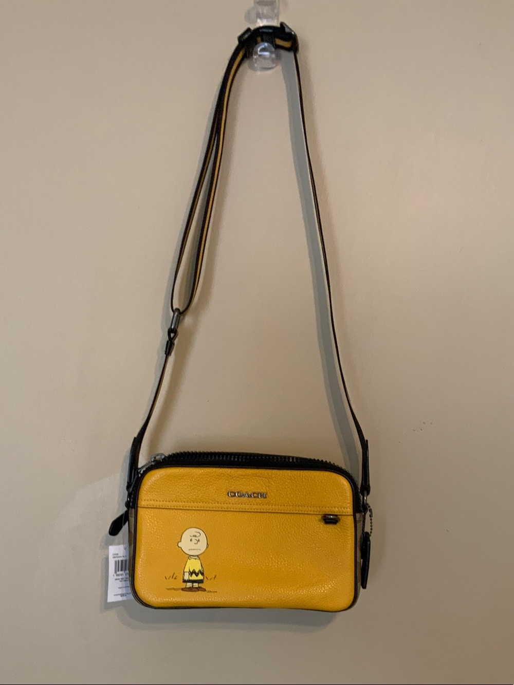 Coach Yellow peanuts Charlie Brown graham Crossbody